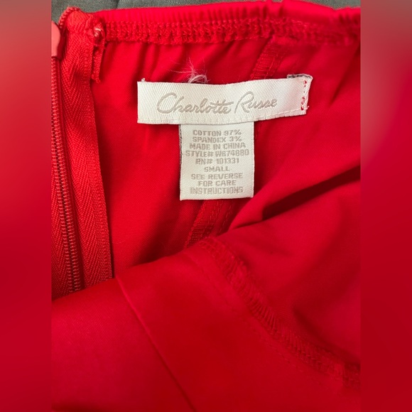 Charlotte Russe Strapless Red Pleated Cocktail Dress - Picture 6 of 6